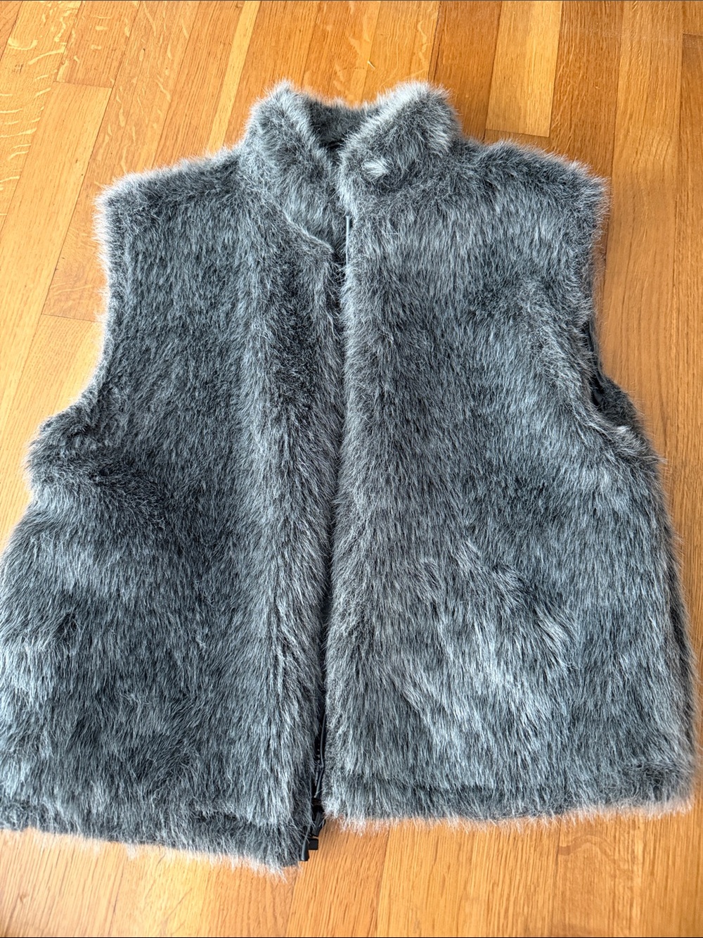 Big Chill Gray Faux Fur Kids Vest - Plush Sleeveless Coat